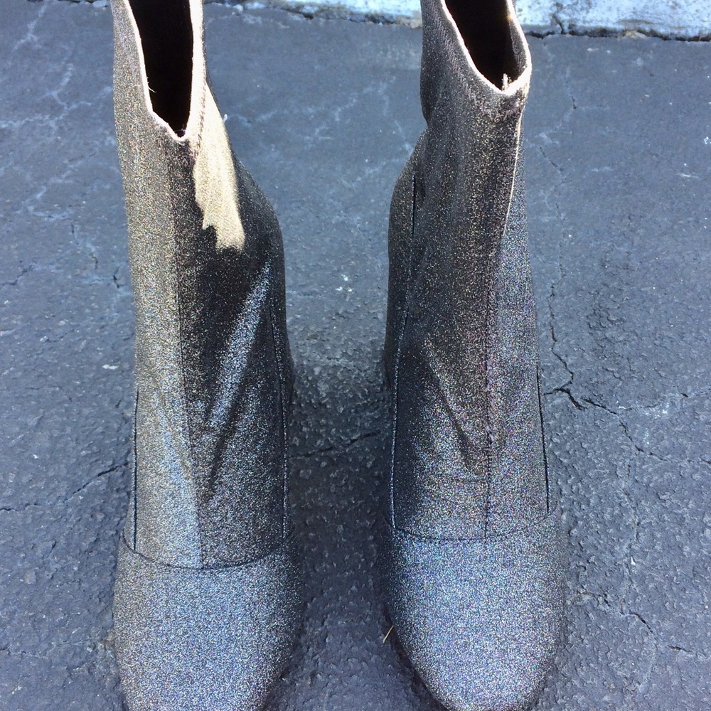 Gray Sparkle Heel Boot - Picture 2 of 3